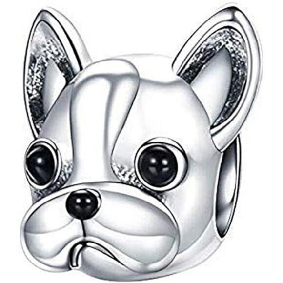 Love Sterling Silver French Bulldog Puppy Charm for Dog Lovers - Picture 5 of 5